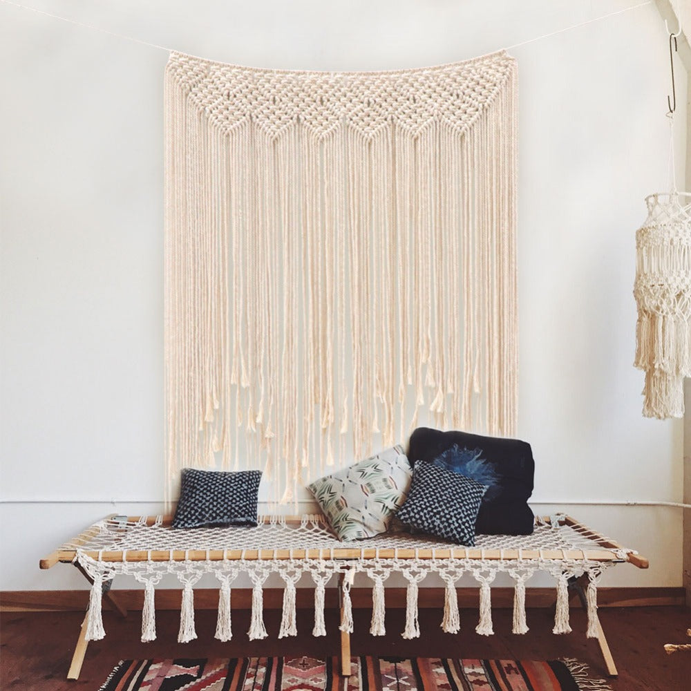 Rideau de macramé