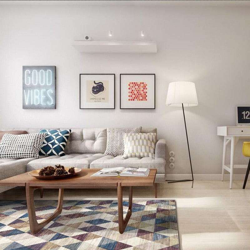 Blue Nordic Style Carpet