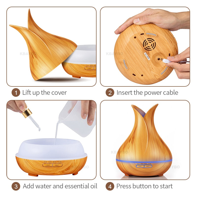 Diffuseur d'huile essentielle LED 7 couleurs changeantes