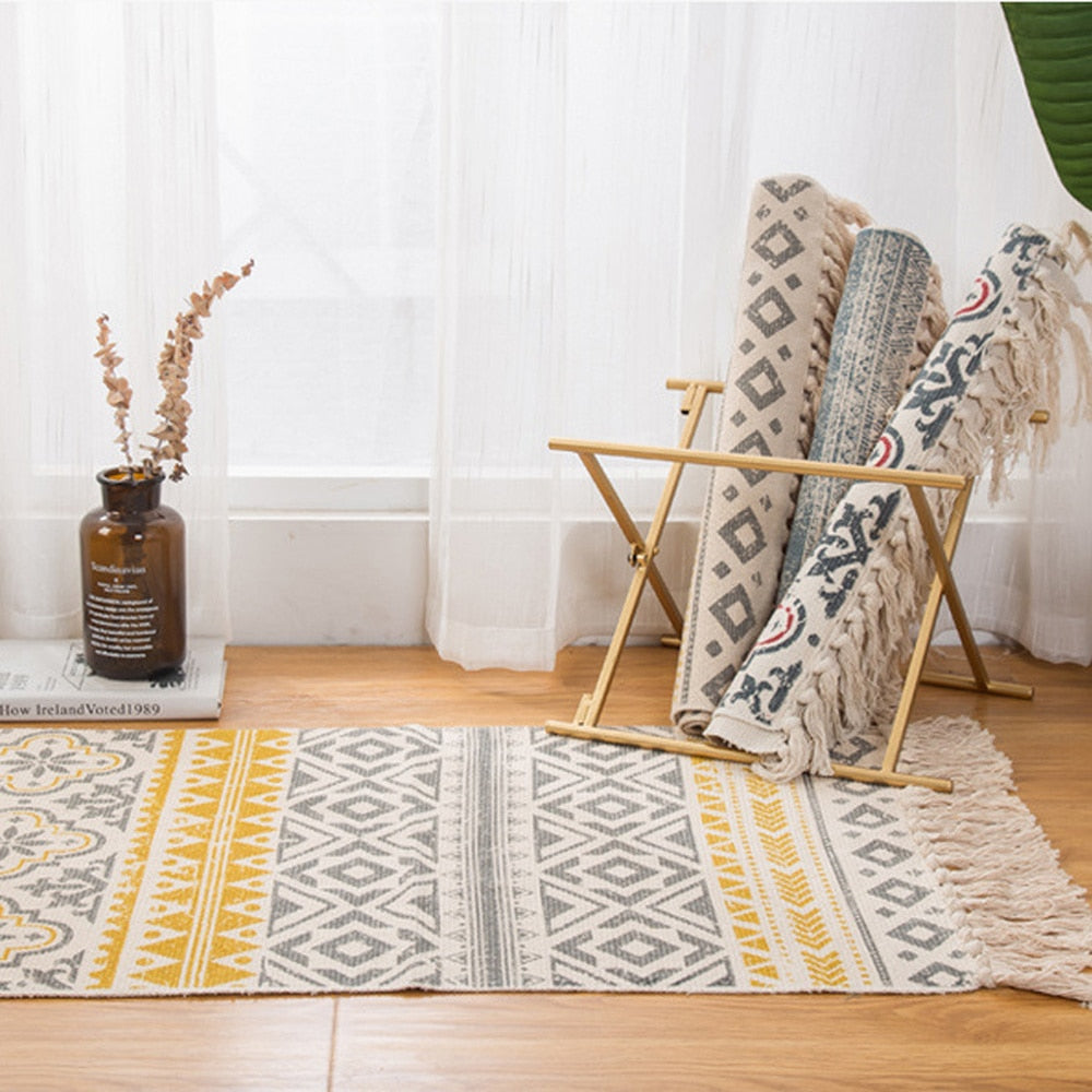 Tapis tissé à la main en Lin