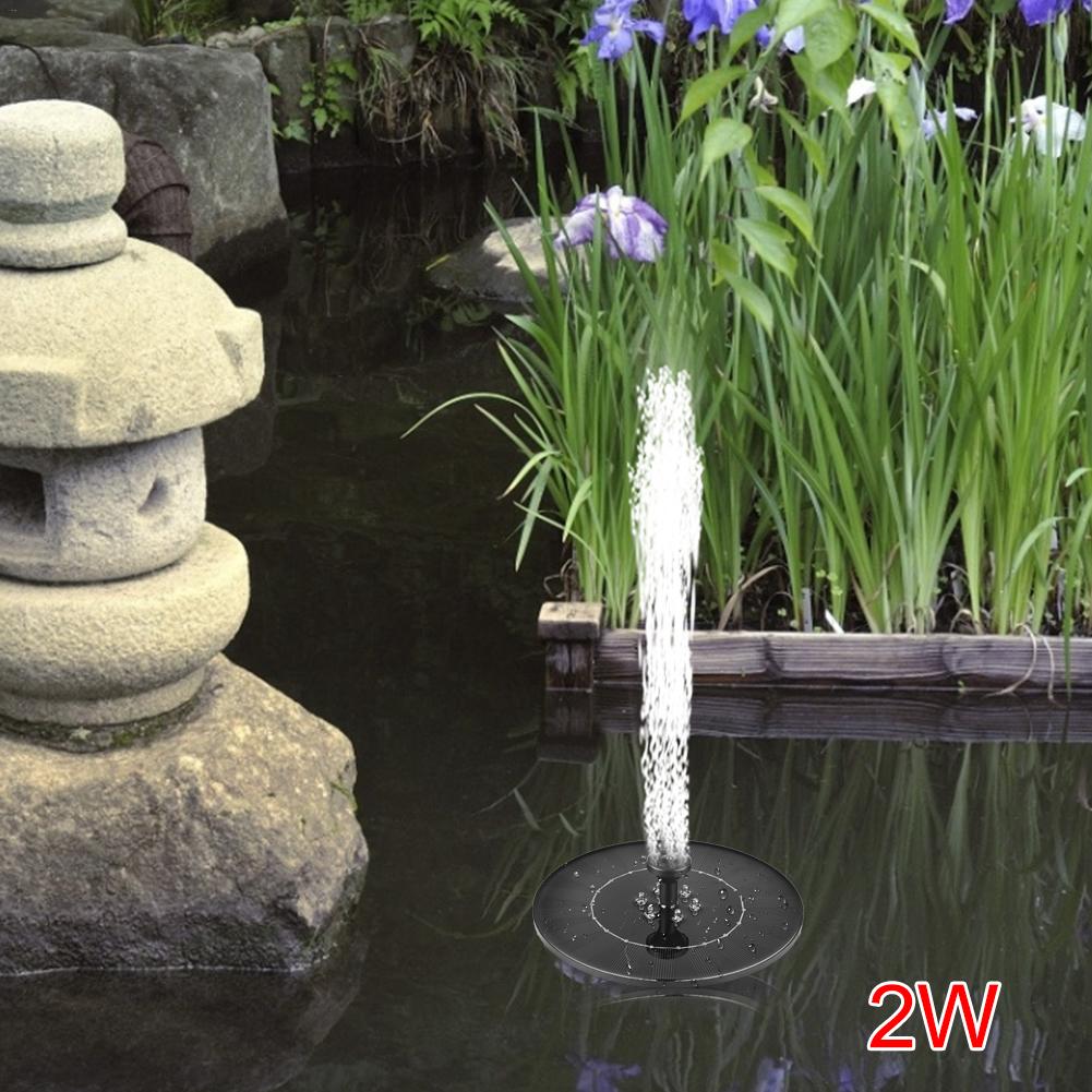 Floating solar fountain with LEDs