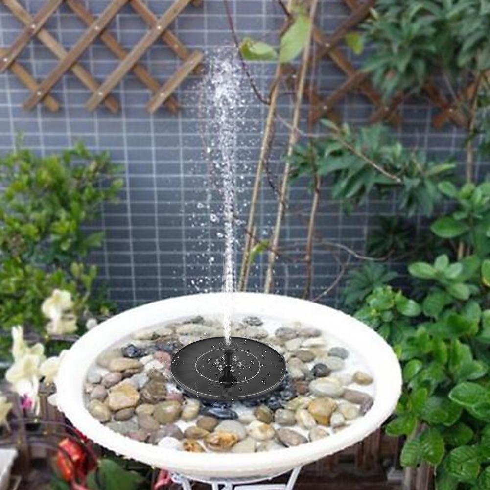Floating solar fountain with LEDs