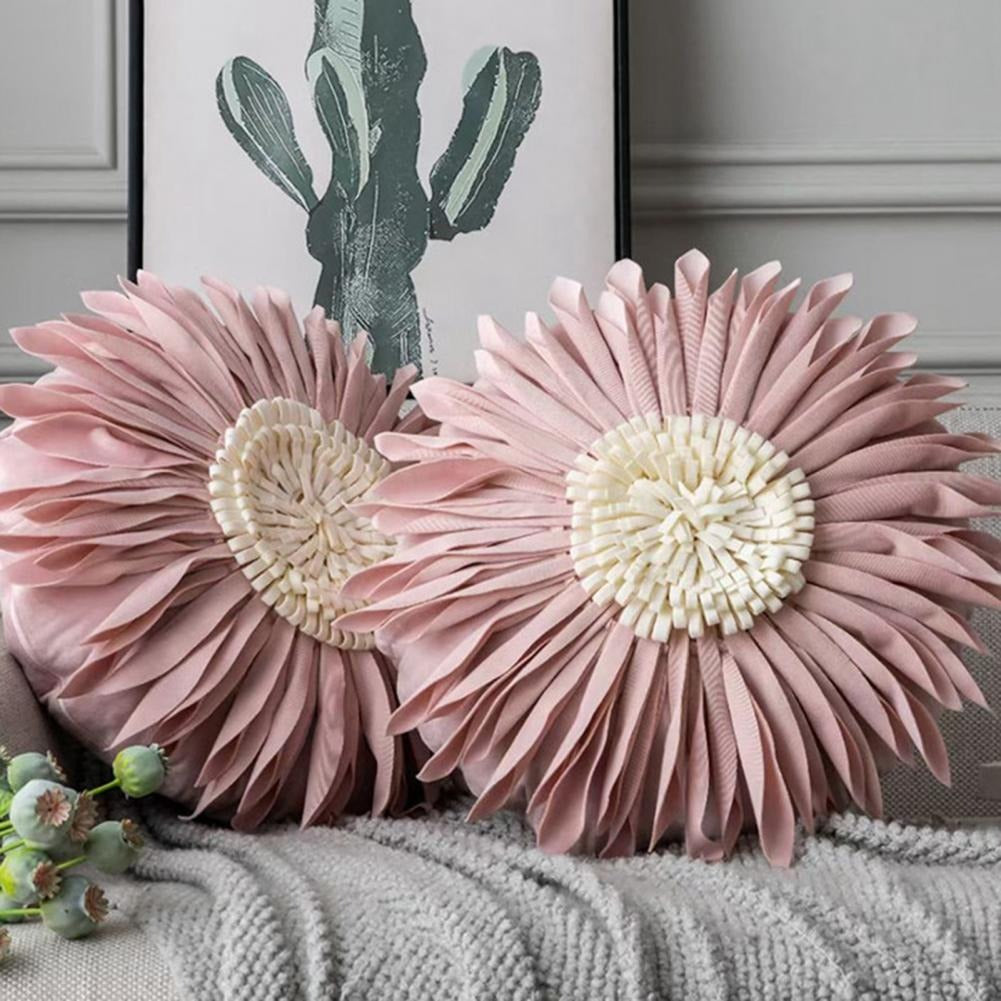 Housse de coussin rond Fleurs