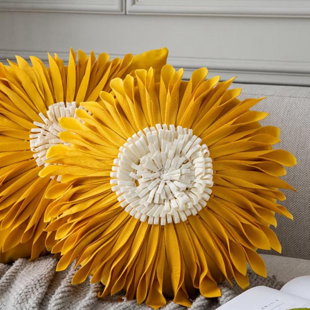 Housse de coussin rond Fleurs
