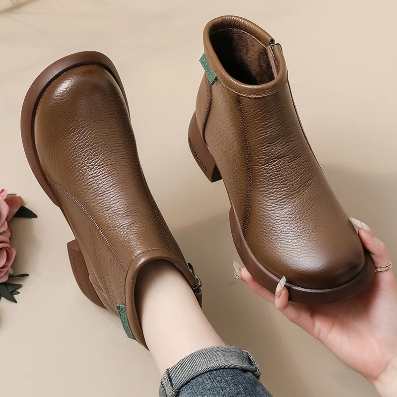 Bottines à Zip en Cuir Pleine Fleur – Femme - photo 2