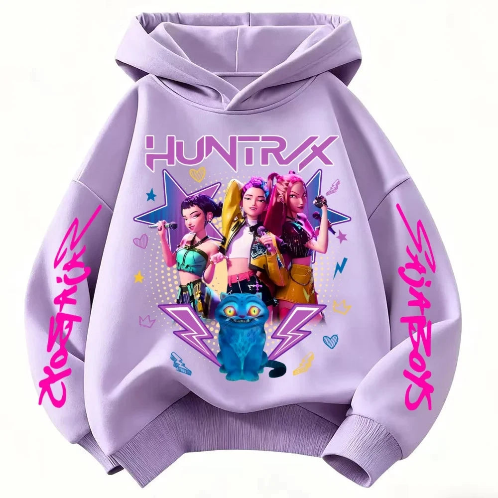 Pop Fantasy style kids' hoodie – Colorful girls' pattern