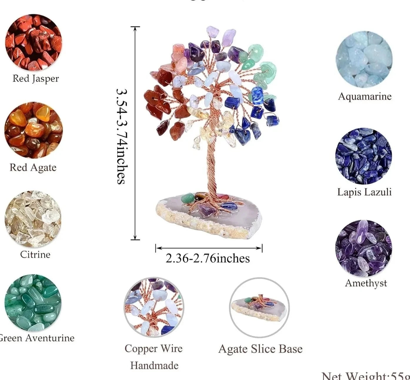 Arbre de cristaux Healing Gemstone Yoga Feng Shui