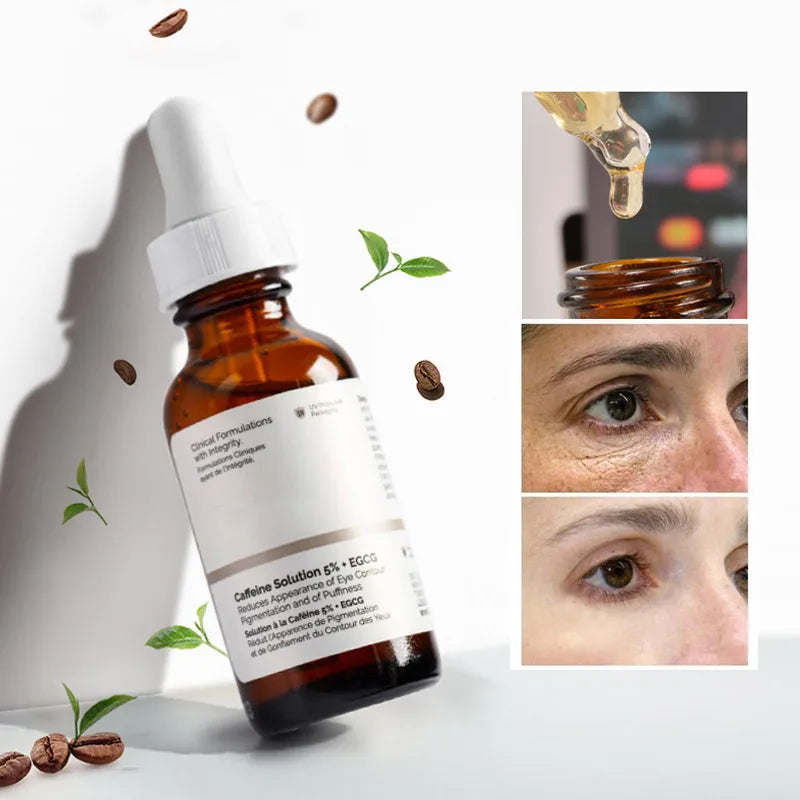 Caffeine Solution 5% + EGCG (30ml):Réduit l’apparence de la pigmentation et des poches du contour des yeux
