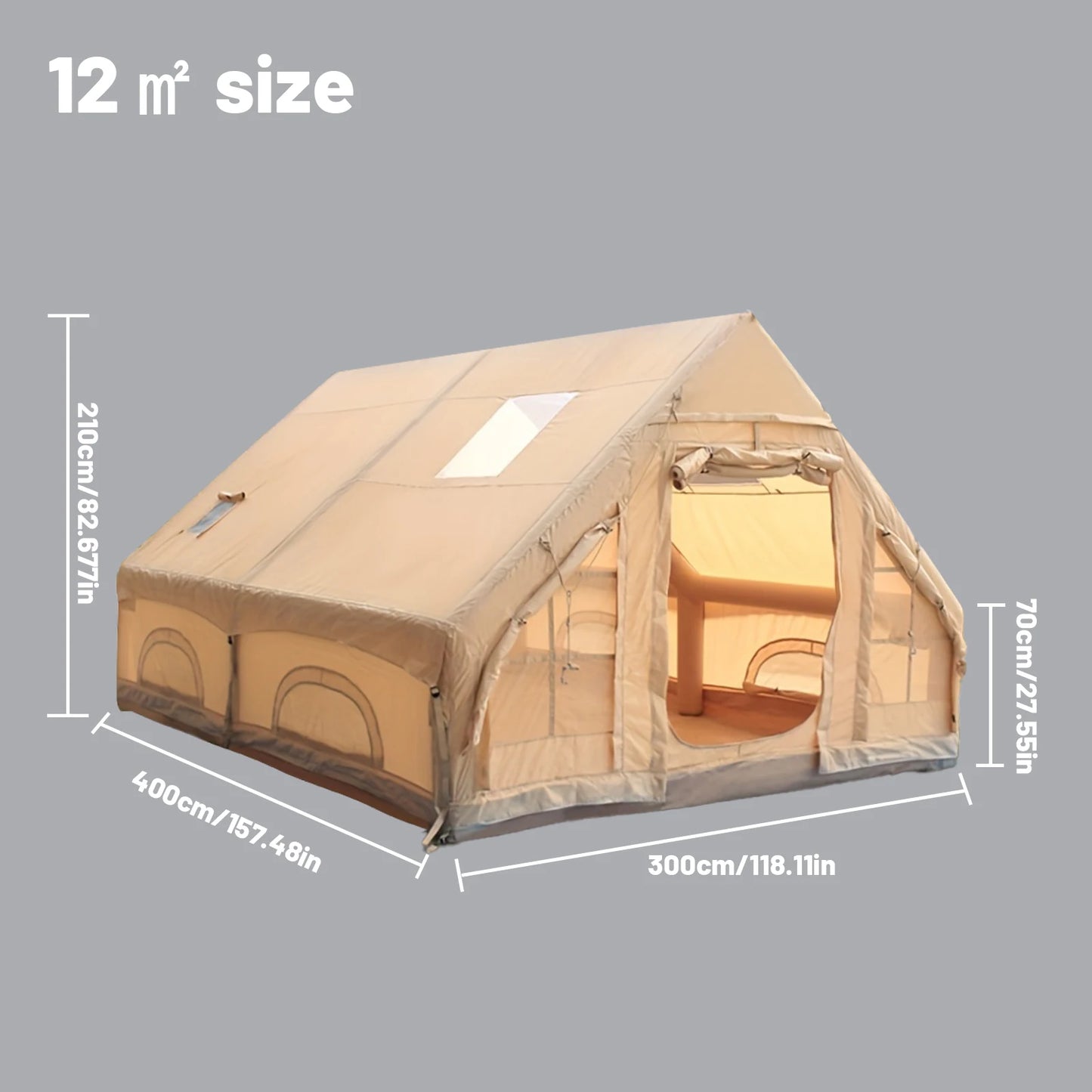 Tente Gonflable Familiale 4 à 8 Places – Abri de Camping Étanche 4 Saisons
