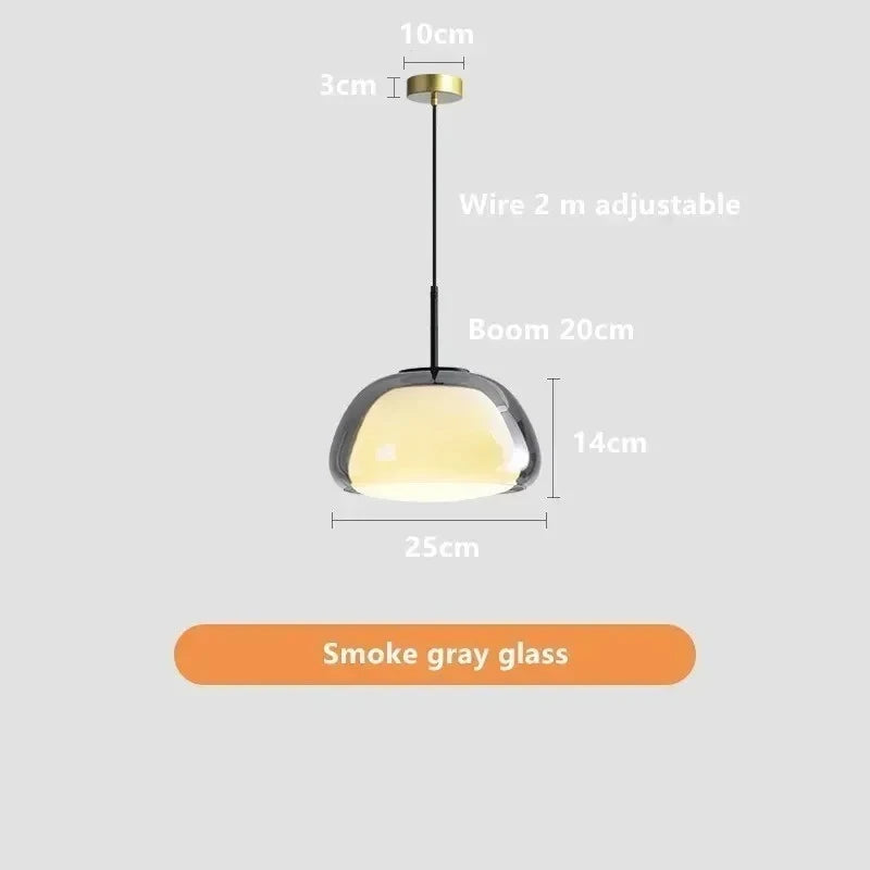 Suspension Verre Ambré Design Nordique – Luminaire Cuisine Moderne Élégant
