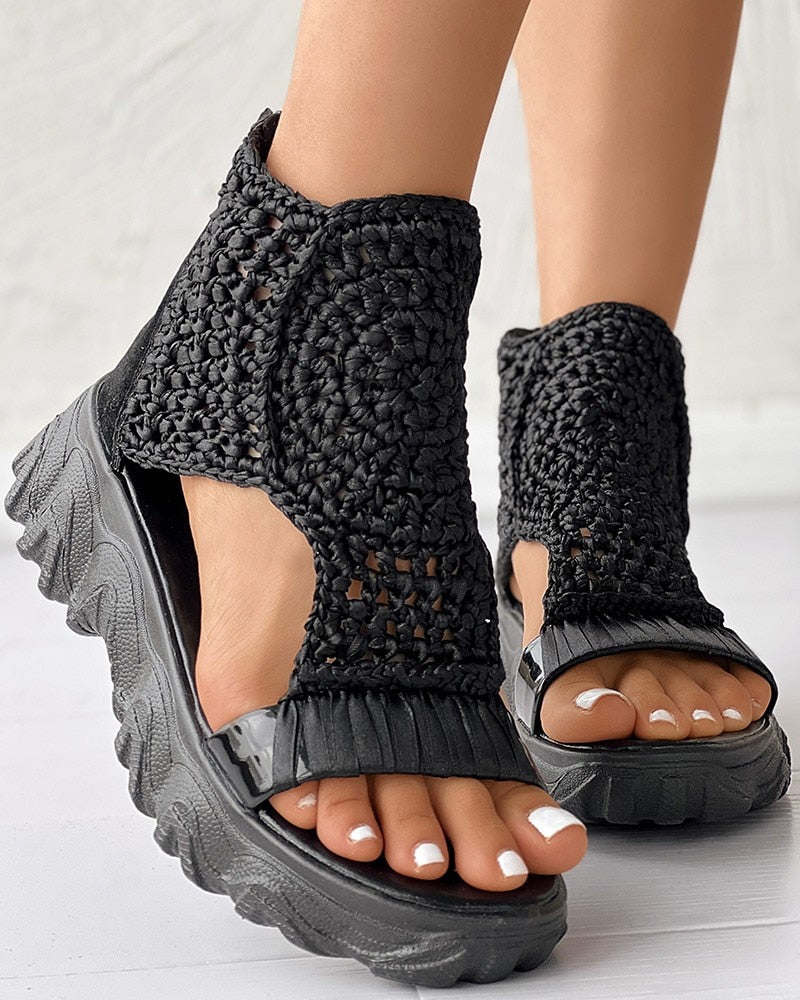Sandales en tricot de coton