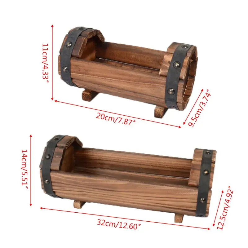 Bac à plantes Baril en bois