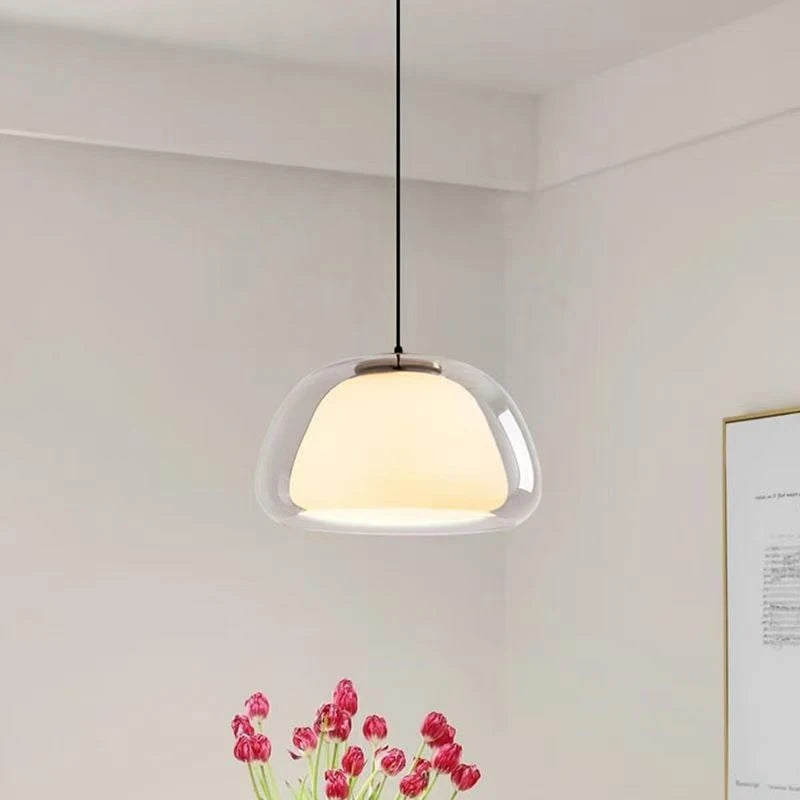 suspension verre ambre cuisine luminaire nordique moderne plafond design