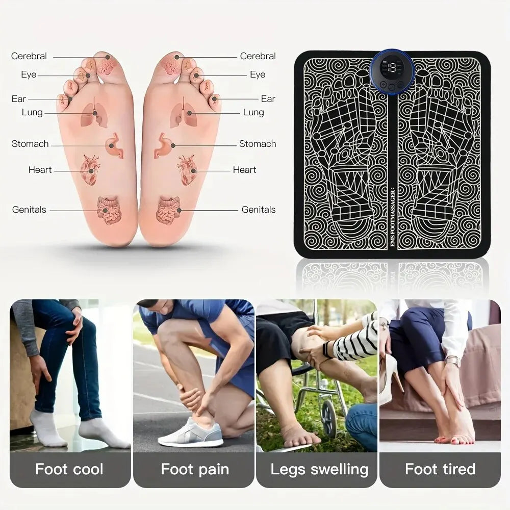 Tapis Massage plantaire electric Foot Massager Pad Relief Pain Acupoints Mat Shock Muscle Stimulation Improve Blood Circulation