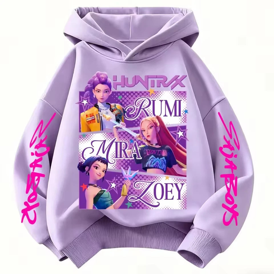 Pop Fantasy style kids' hoodie – Colorful girls' pattern