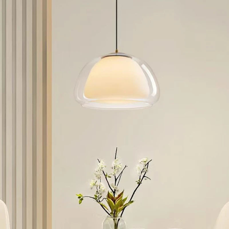 suspension verre ambre cuisine luminaire nordique moderne plafond design