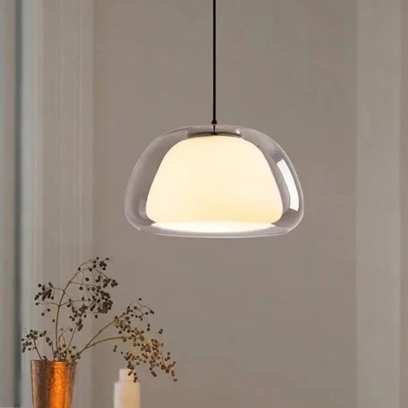 suspension verre ambre cuisine luminaire nordique moderne plafond design