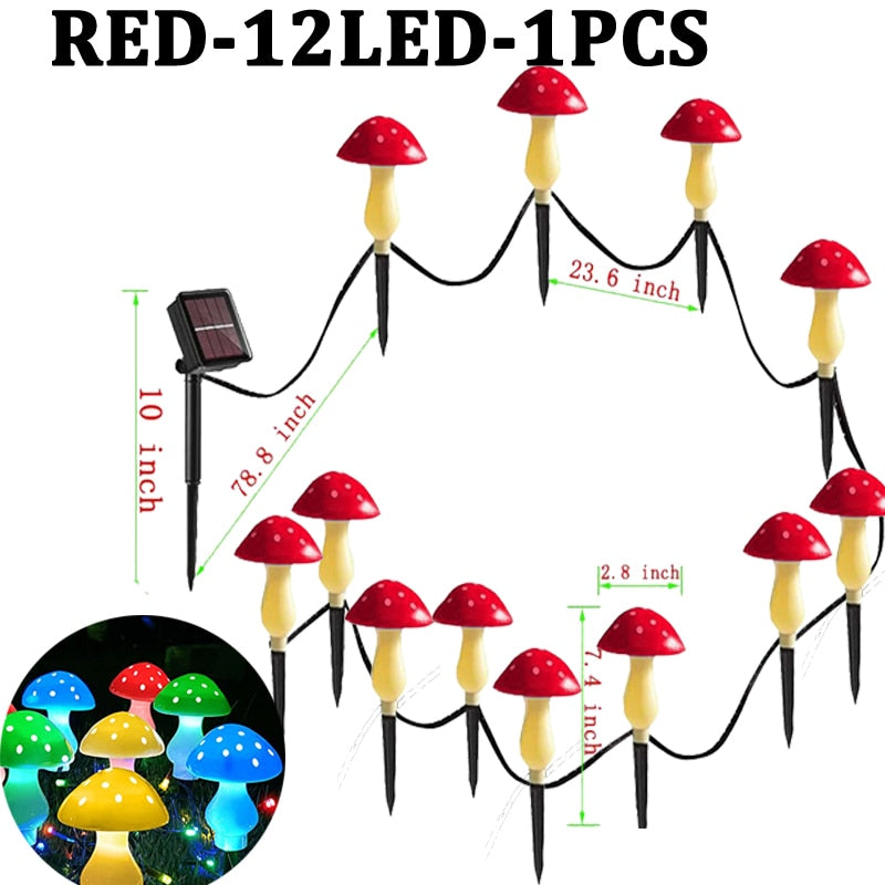 Champignons LED à énergie solaire