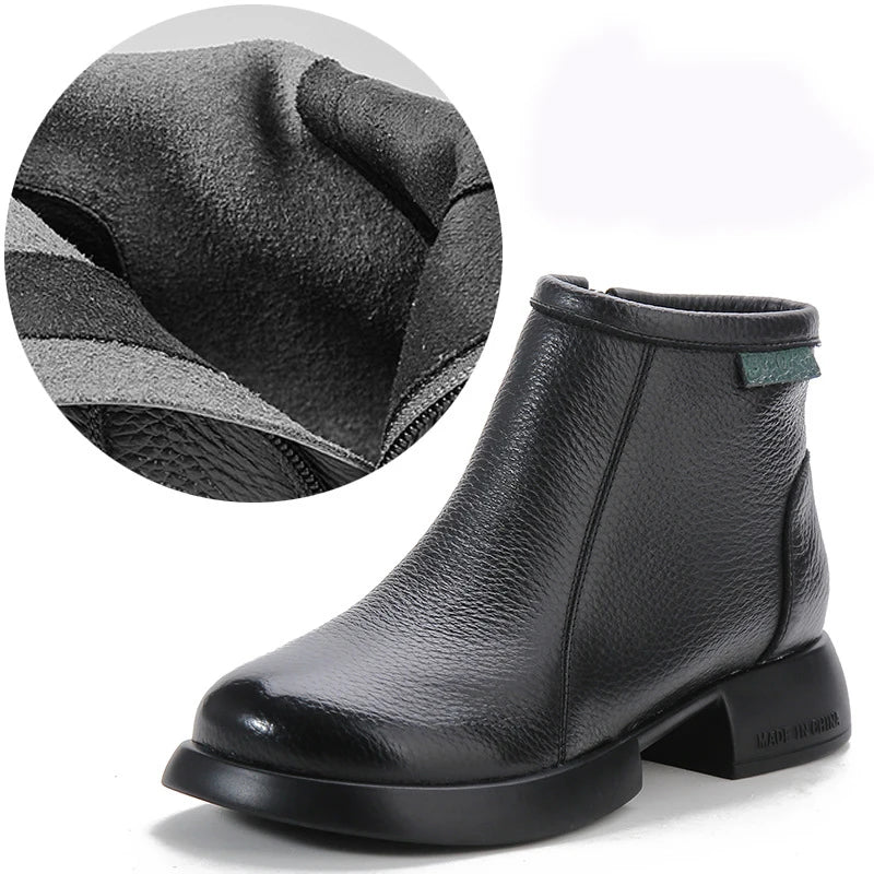 Bottines à Zip en Cuir Pleine Fleur – Femme - photo 8