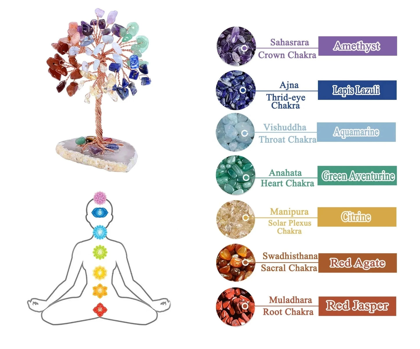 Arbre de cristaux Healing Gemstone Yoga Feng Shui