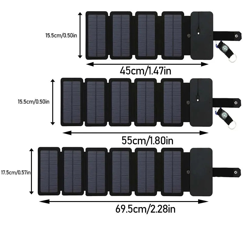 Panneau Solaire Portable Charging Panel Foldable 5V 1A USB Output Device Camping