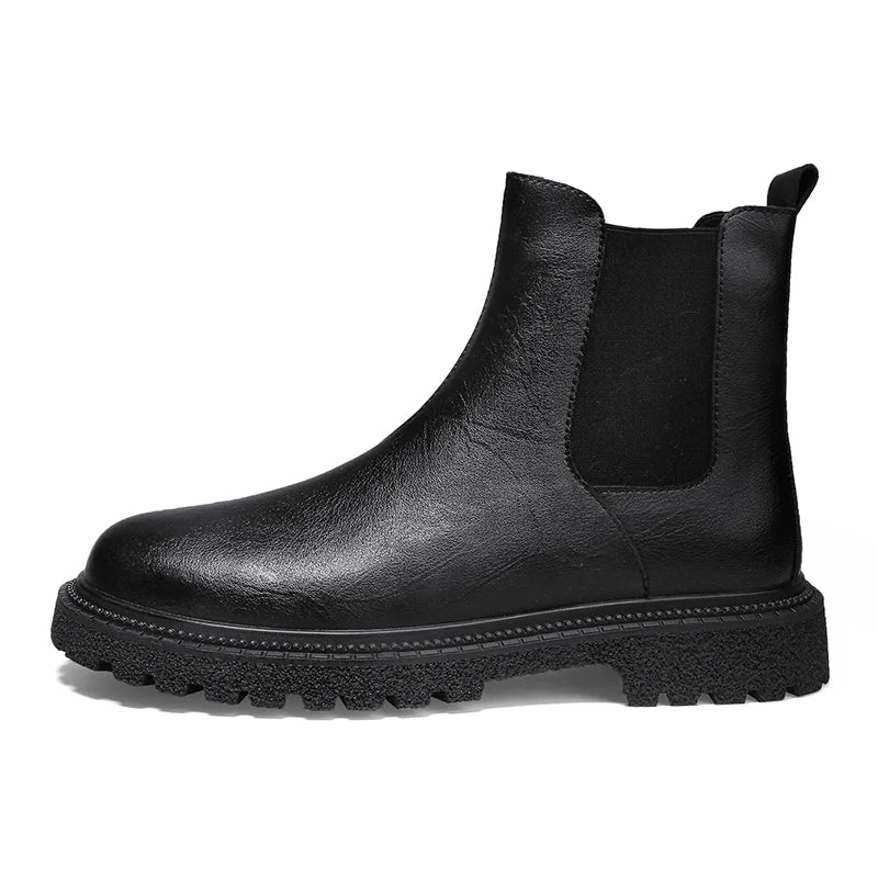 Bottines Chelsea d'Hiver en Cuir Véritable Doublées Peluche – Homme - photo 2