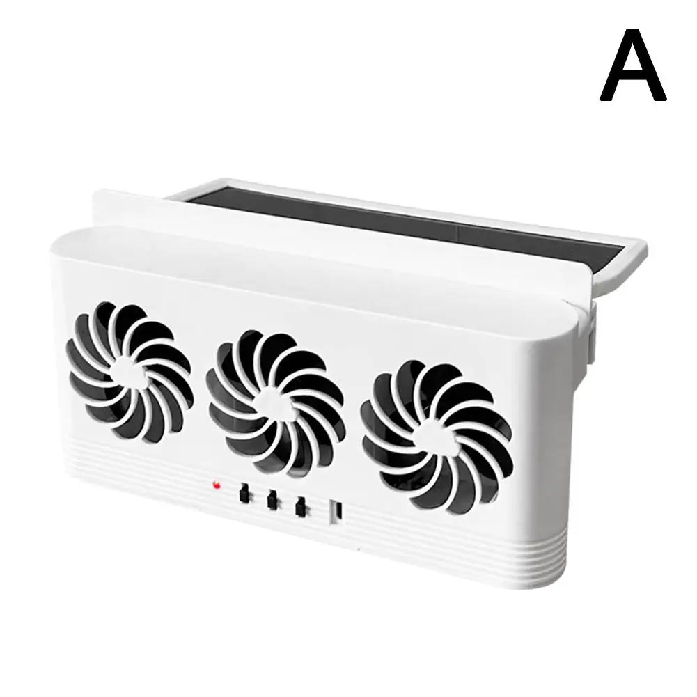 Ventilateur Solaire pour Voiture – Aérateur de Fenêtre à 3 Ventilateurs USB
