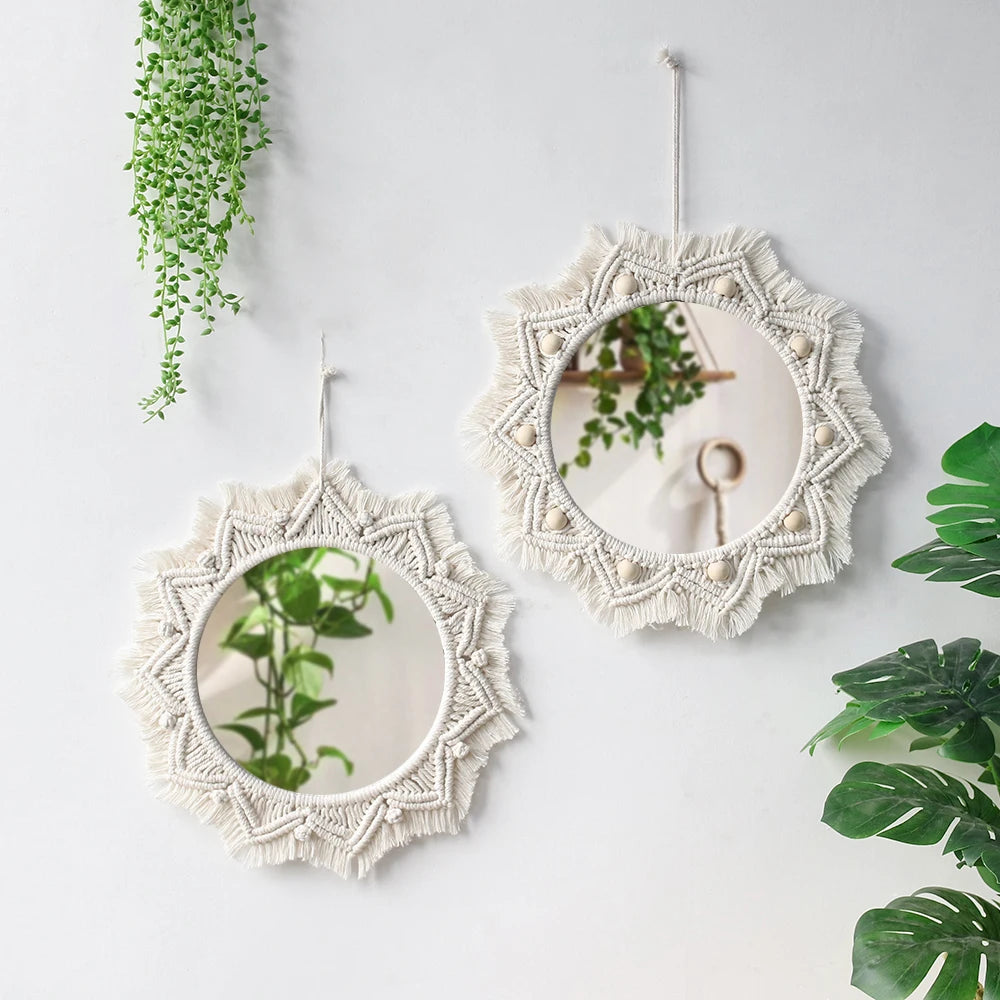 Miroir en Macrame Boho