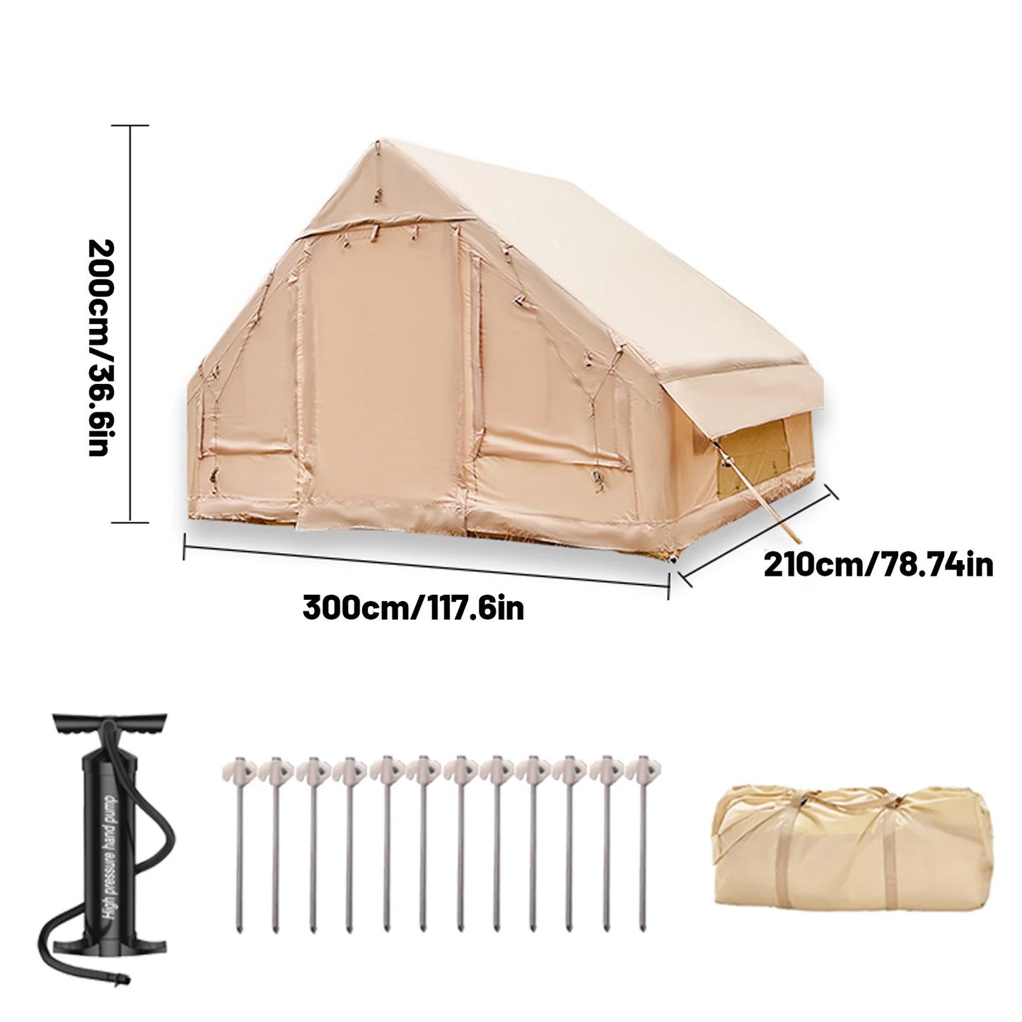 Tente Gonflable Familiale 4 à 8 Places – Abri de Camping Étanche 4 Saisons