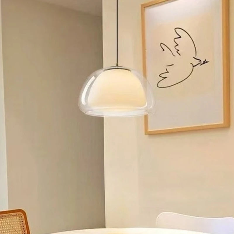 suspension verre ambre cuisine luminaire nordique moderne plafond design