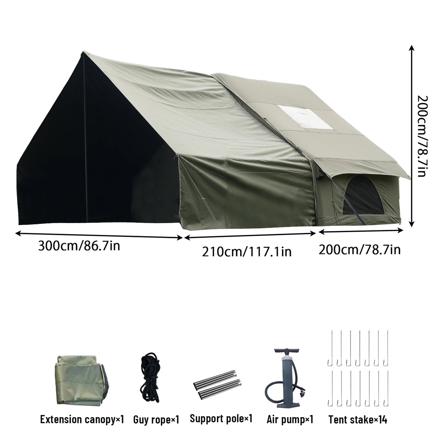Tente Gonflable Familiale 4 à 8 Places – Abri de Camping Étanche 4 Saisons
