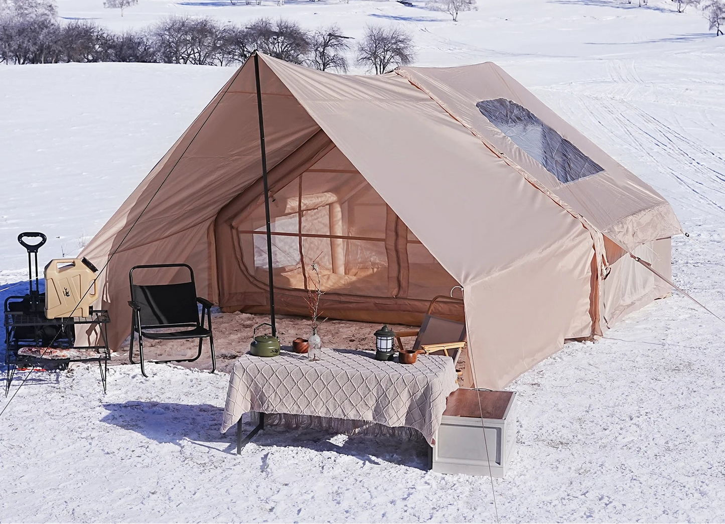 Tente Gonflable Familiale 4 à 8 Places – Abri de Camping Étanche 4 Saisons