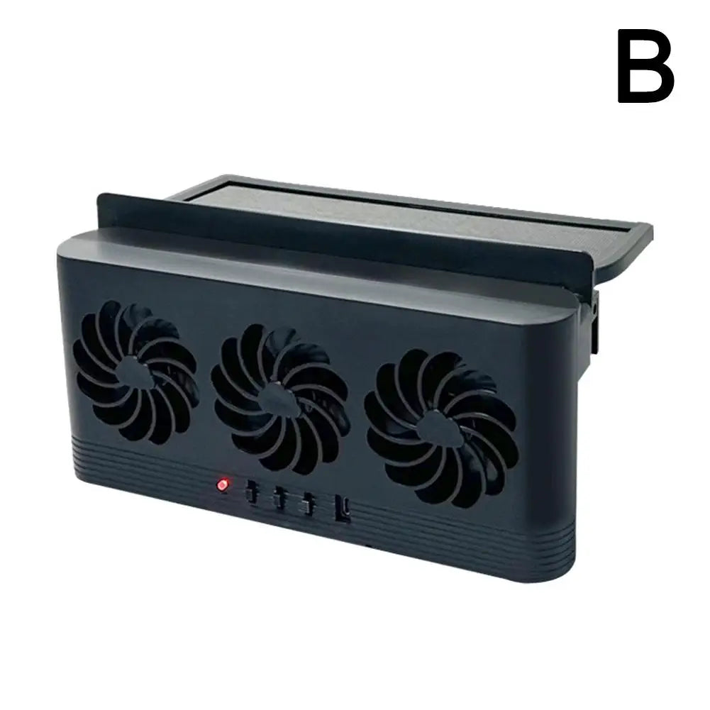 Ventilateur Solaire pour Voiture – Aérateur de Fenêtre à 3 Ventilateurs USB