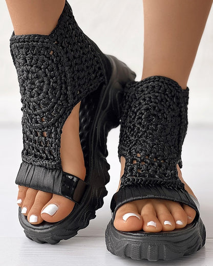 Sandales en tricot de coton