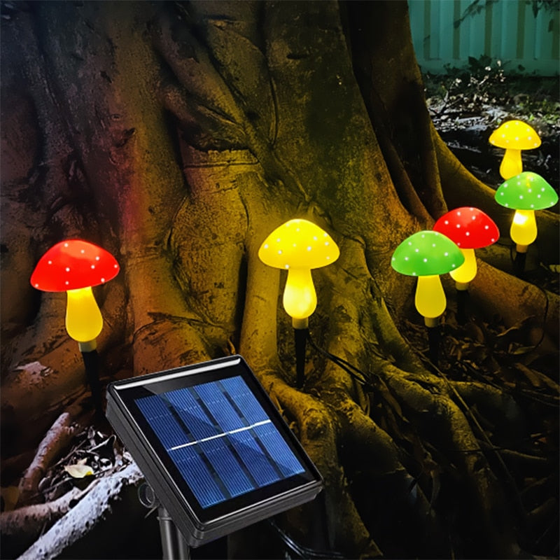 Champignons LED à énergie solaire