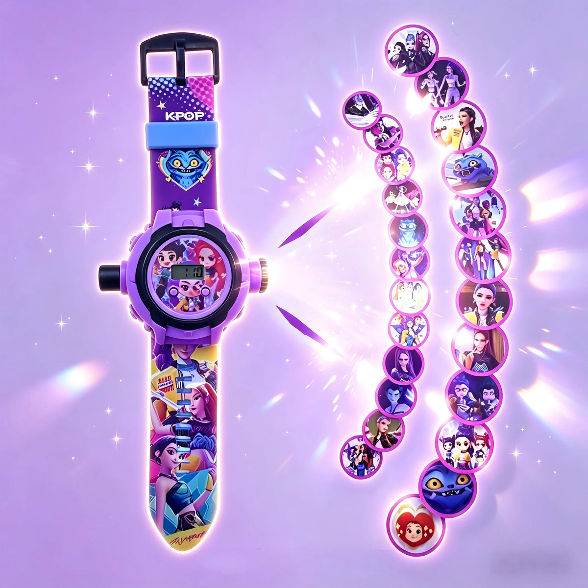 Montre Projecteur Pop Animé pour Enfant – 24 Images de Personnages