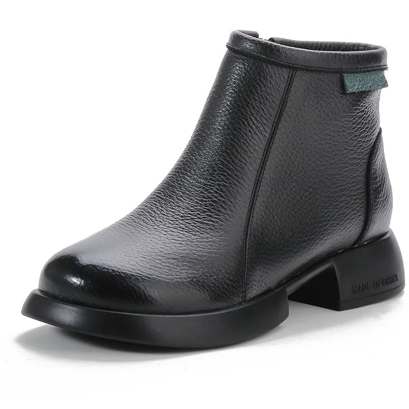 Bottines à Zip en Cuir Pleine Fleur – Femme - photo 6