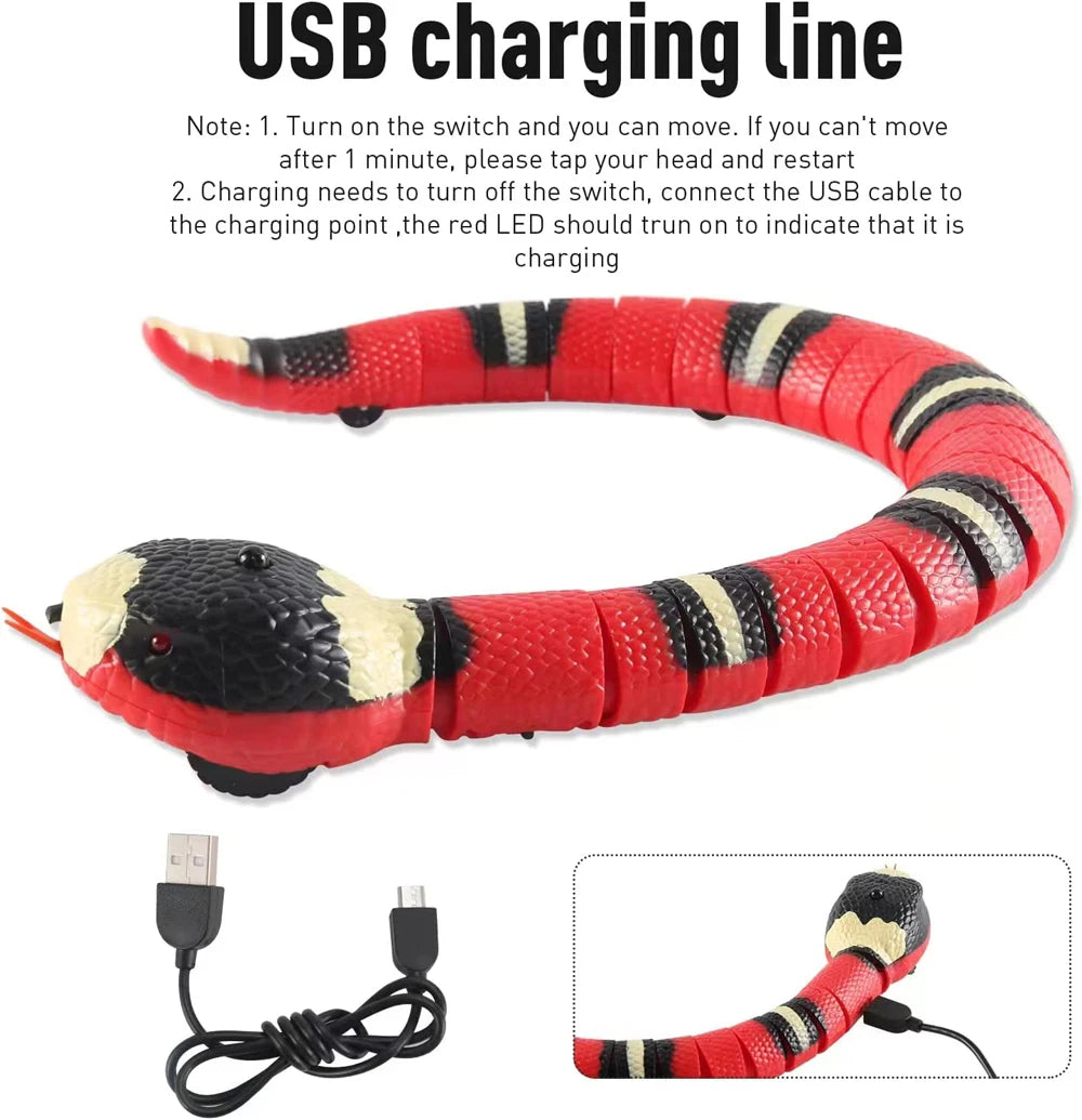 Jouet pour animaux USB Charging Smart Sensing Snake Interactive