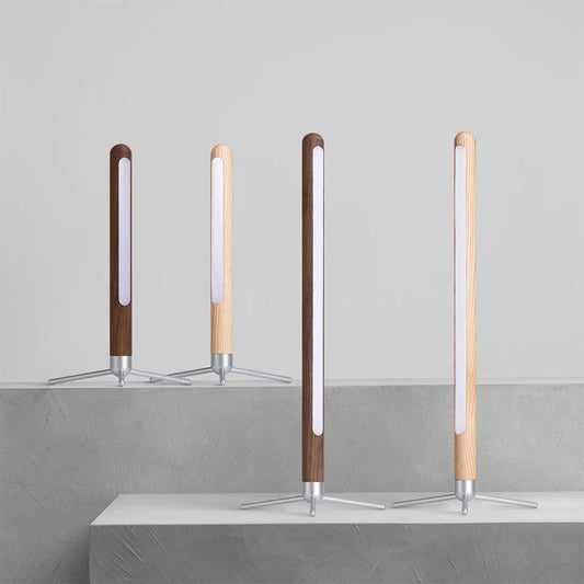 Lampe de table LED en bois
