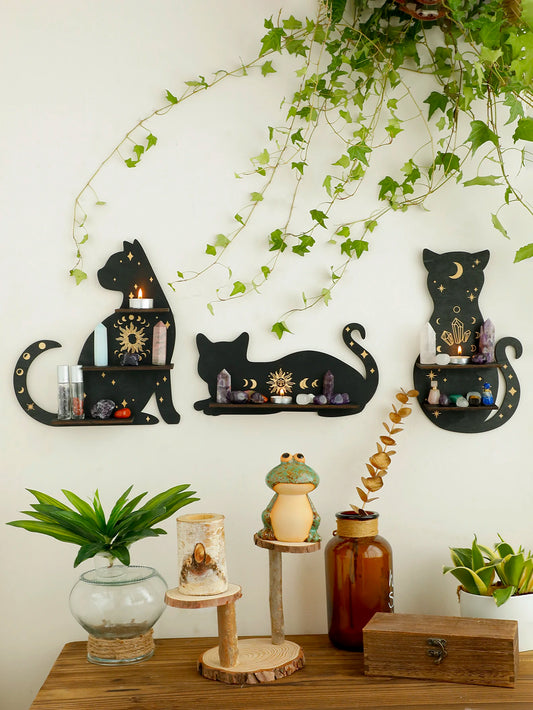 Tablettes Black Cat Chakra en bois