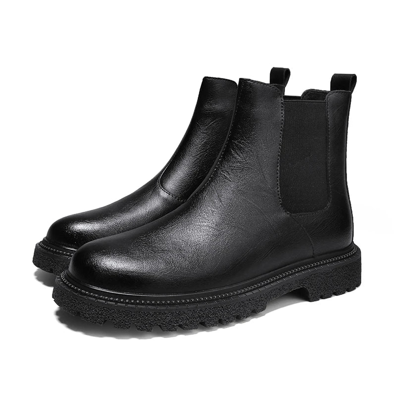 Bottines Chelsea d'Hiver en Cuir Véritable Doublées Peluche – Homme - photo 3
