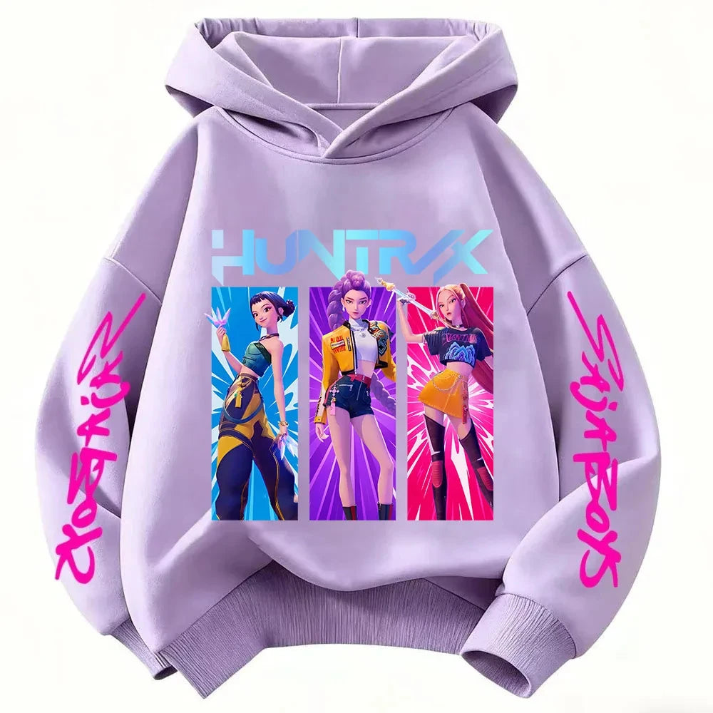 Pop Fantasy style kids' hoodie – Colorful girls' pattern