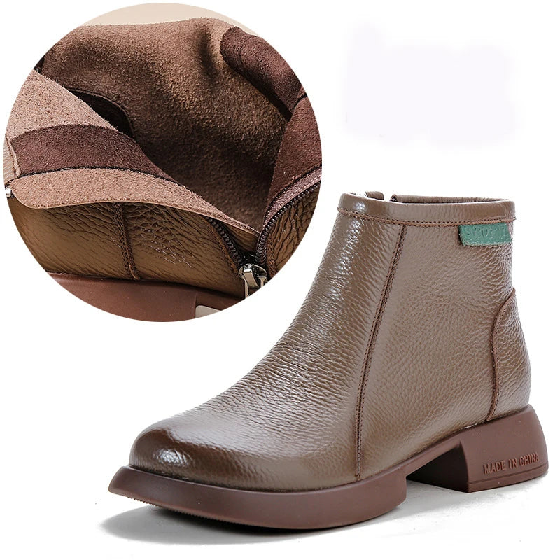 Bottines à Zip en Cuir Pleine Fleur – Femme - photo 7