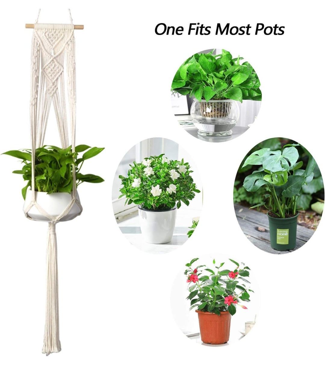 5 supports à plantes en macrame X