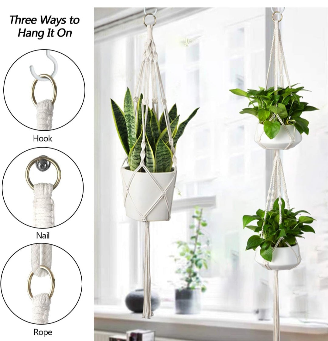 5 supports à plantes en macrame X