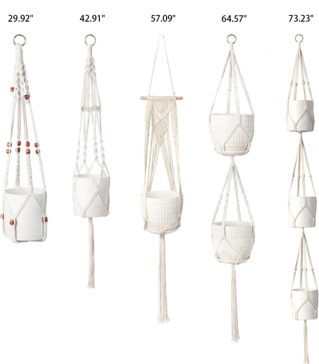 5 supports à plantes en macrame X