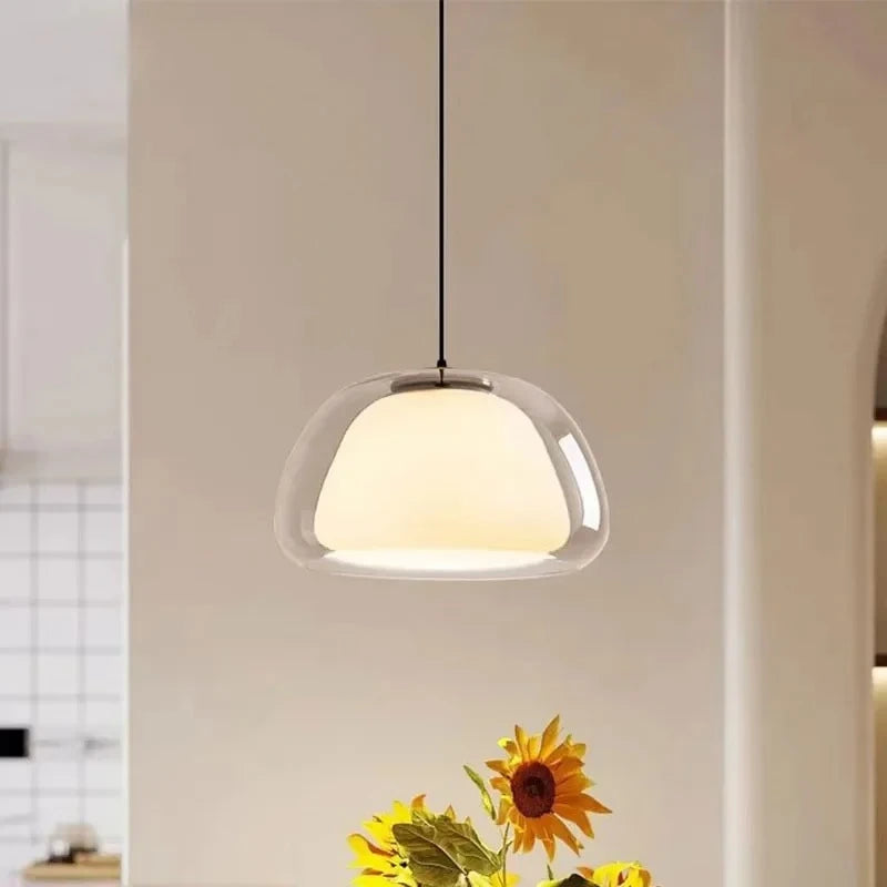 suspension verre ambre cuisine luminaire nordique moderne plafond design