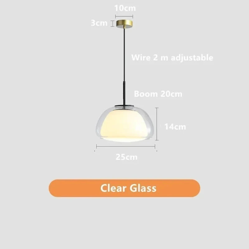 Suspension Verre Ambré Design Nordique – Luminaire Cuisine Moderne Élégant