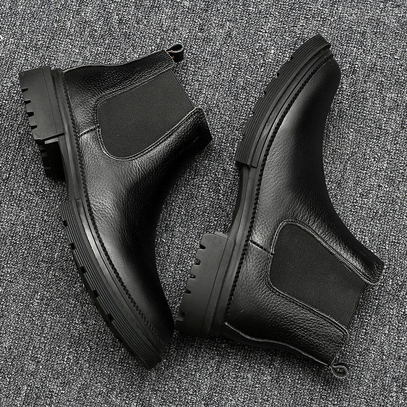 Bottines Chelsea Business Vintage en Cuir Véritable – Homme - photo 5