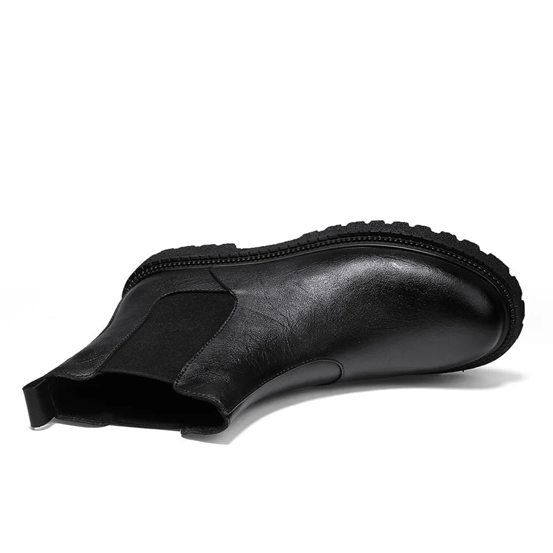Bottines Chelsea d'Hiver en Cuir Véritable Doublées Peluche – Homme - photo 4